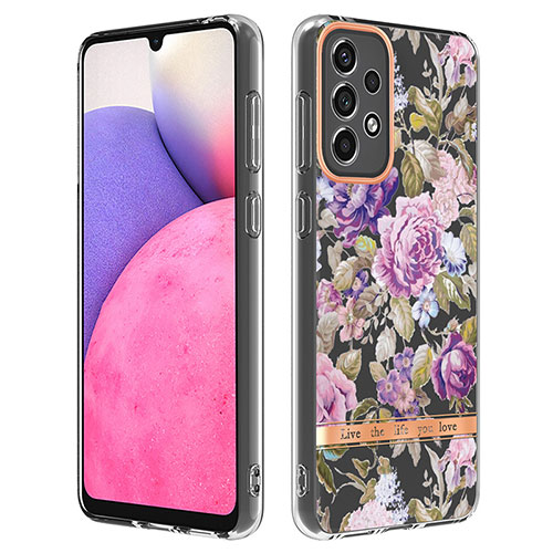 Silicone Candy Rubber Gel Fashionable Pattern Soft Case Cover Y06B for Samsung Galaxy A33 5G Clove Purple