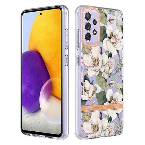 Silicone Candy Rubber Gel Fashionable Pattern Soft Case Cover Y06B for Samsung Galaxy A72 4G White