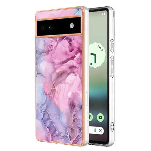 Silicone Candy Rubber Gel Fashionable Pattern Soft Case Cover Y07B for Google Pixel 6a 5G Clove Purple