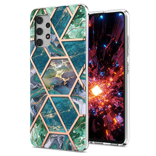 Silicone Candy Rubber Gel Fashionable Pattern Soft Case Cover Y07B for Samsung Galaxy A32 4G Midnight Green