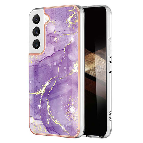 Silicone Candy Rubber Gel Fashionable Pattern Soft Case Cover Y11B for Samsung Galaxy S24 Plus 5G Purple