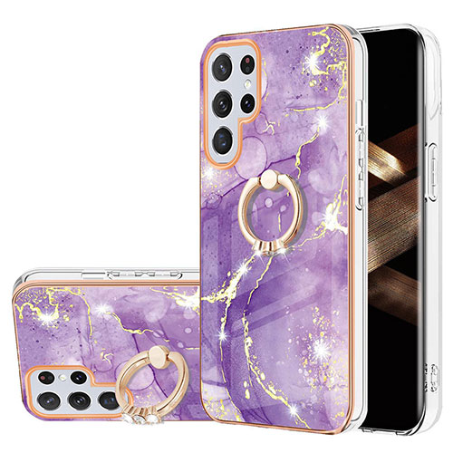 Silicone Candy Rubber Gel Fashionable Pattern Soft Case Cover Y16B for Samsung Galaxy S25 Ultra 5G Purple