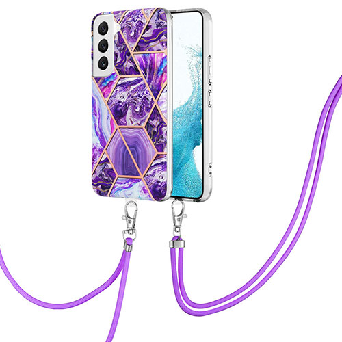 Silicone Candy Rubber Gel Fashionable Pattern Soft Case Cover Y18B for Samsung Galaxy S21 Plus 5G Purple