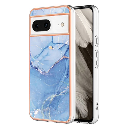 Silicone Candy Rubber Gel Fashionable Pattern Soft Case Cover YB1 for Google Pixel 8 5G Blue