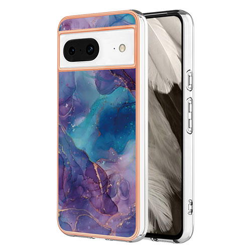 Silicone Candy Rubber Gel Fashionable Pattern Soft Case Cover YB1 for Google Pixel 8 5G Purple