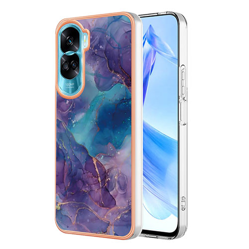 Silicone Candy Rubber Gel Fashionable Pattern Soft Case Cover YB1 for Huawei Honor 90 Lite 5G Purple