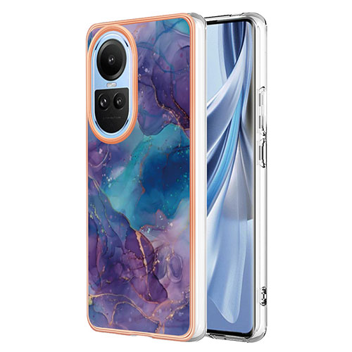 Silicone Candy Rubber Gel Fashionable Pattern Soft Case Cover YB1 for Oppo Reno10 Pro 5G Purple