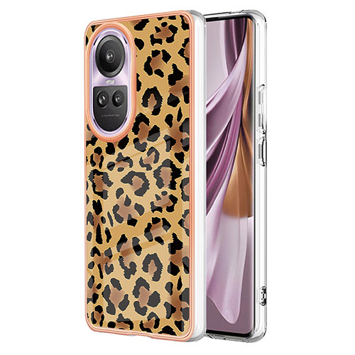 Silicone Candy Rubber Gel Fashionable Pattern Soft Case Cover YB2 for Oppo Reno10 5G Brown