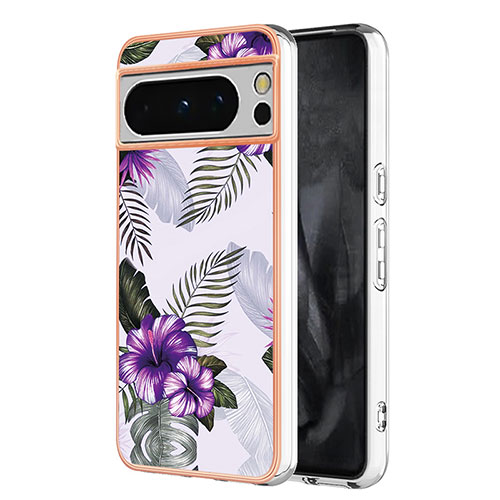 Silicone Candy Rubber Gel Fashionable Pattern Soft Case Cover YB3 for Google Pixel 8 Pro 5G Purple