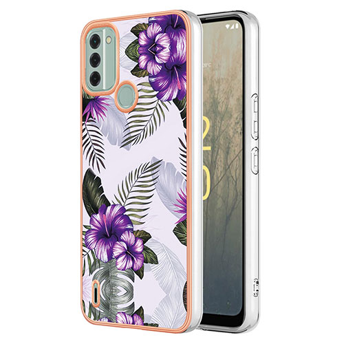 Silicone Candy Rubber Gel Fashionable Pattern Soft Case Cover YB3 for Nokia C31 Purple