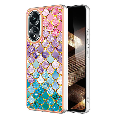 Silicone Candy Rubber Gel Fashionable Pattern Soft Case Cover YB3 for Oppo A18 Colorful