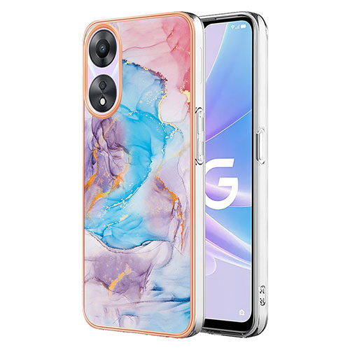 Silicone Candy Rubber Gel Fashionable Pattern Soft Case Cover YB3 for Oppo A78 5G Blue