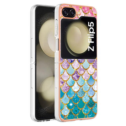 Silicone Candy Rubber Gel Fashionable Pattern Soft Case Cover YB3 for Samsung Galaxy Z Flip5 5G Colorful