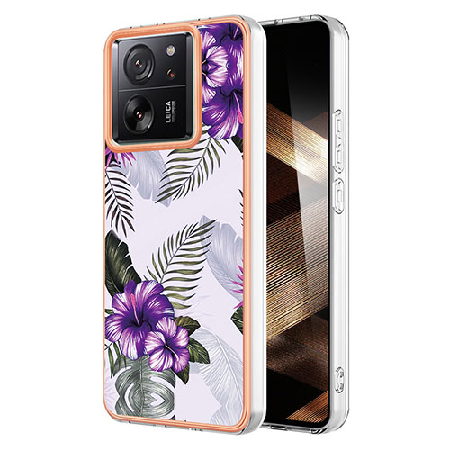 Silicone Candy Rubber Gel Fashionable Pattern Soft Case Cover YB3 for Xiaomi Mi 13T Pro 5G Purple