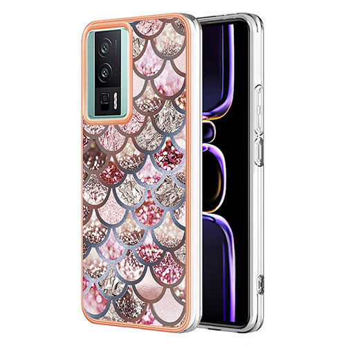 Silicone Candy Rubber Gel Fashionable Pattern Soft Case Cover YB3 for Xiaomi Redmi K60 5G Brown