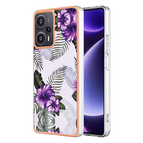 Silicone Candy Rubber Gel Fashionable Pattern Soft Case Cover YB3 for Xiaomi Redmi Note 12 Turbo 5G Purple