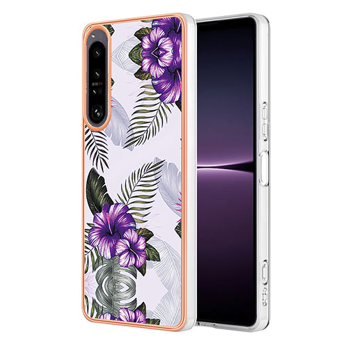 Silicone Candy Rubber Gel Fashionable Pattern Soft Case Cover YB4 for Sony Xperia 1 IV Purple
