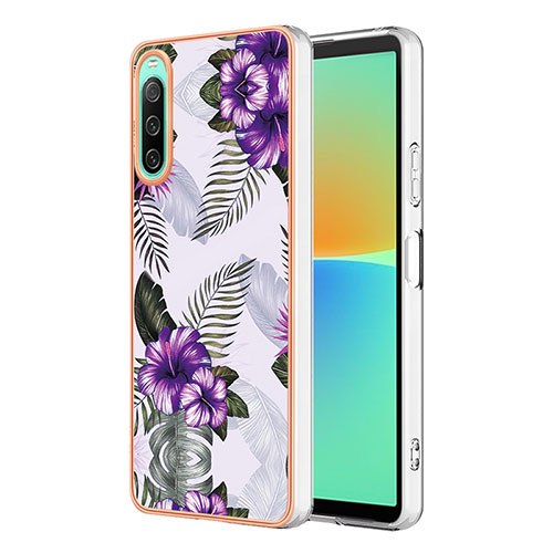 Silicone Candy Rubber Gel Fashionable Pattern Soft Case Cover YB4 for Sony Xperia 10 IV Purple