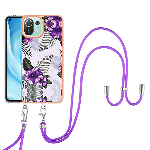 Silicone Candy Rubber Gel Fashionable Pattern Soft Case Cover YB4 for Xiaomi Mi 11 Lite 4G Purple