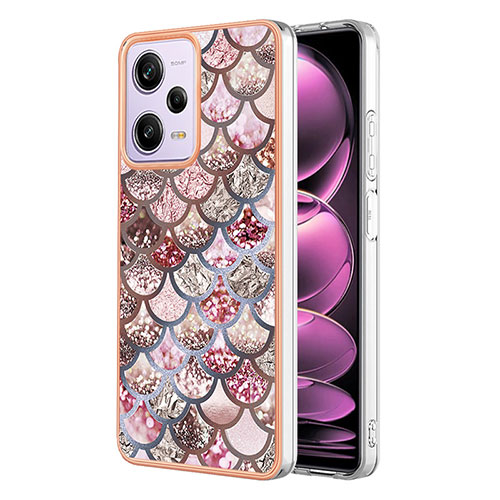 Silicone Candy Rubber Gel Fashionable Pattern Soft Case Cover YB4 for Xiaomi Redmi Note 12 Pro 5G Brown