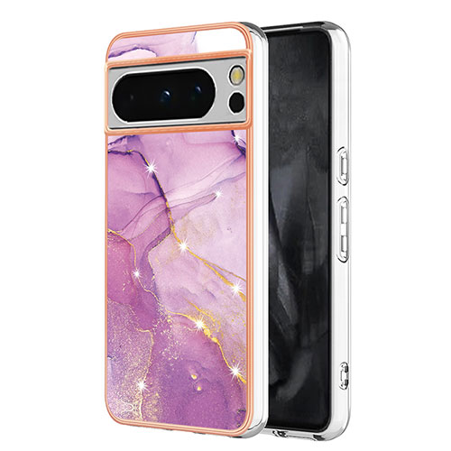 Silicone Candy Rubber Gel Fashionable Pattern Soft Case Cover YB5 for Google Pixel 8 Pro 5G Clove Purple