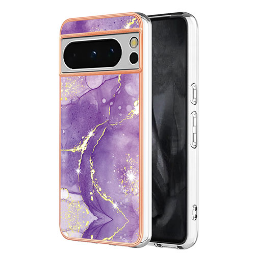 Silicone Candy Rubber Gel Fashionable Pattern Soft Case Cover YB5 for Google Pixel 8 Pro 5G Purple