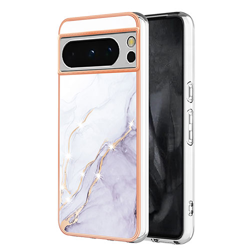 Silicone Candy Rubber Gel Fashionable Pattern Soft Case Cover YB5 for Google Pixel 8 Pro 5G White