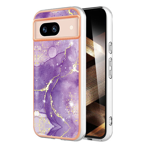 Silicone Candy Rubber Gel Fashionable Pattern Soft Case Cover YB5 for Google Pixel 8a 5G Purple