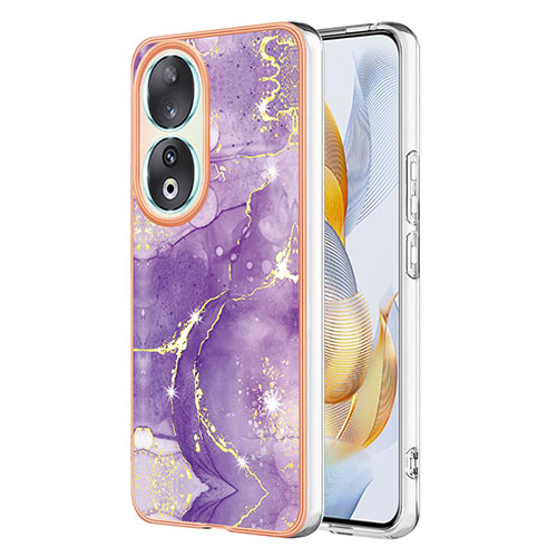 Silicone Candy Rubber Gel Fashionable Pattern Soft Case Cover YB5 for Huawei Honor 90 5G Purple