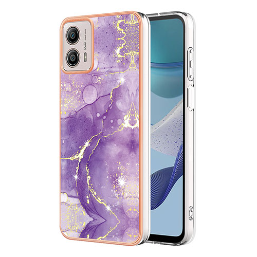 Silicone Candy Rubber Gel Fashionable Pattern Soft Case Cover YB5 for Motorola Moto G53 5G Purple
