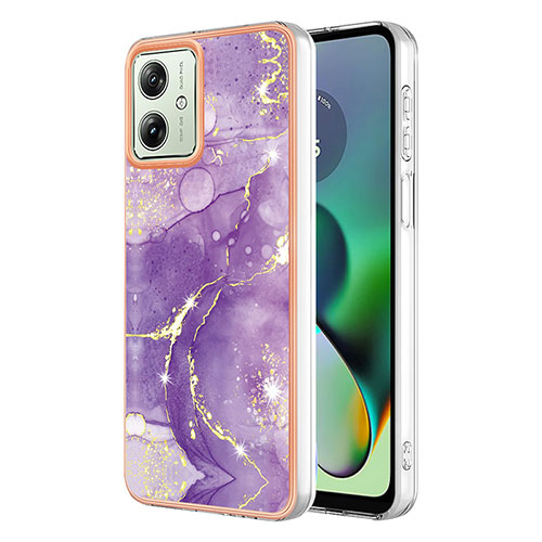 Silicone Candy Rubber Gel Fashionable Pattern Soft Case Cover YB5 for Motorola Moto G54 5G Purple