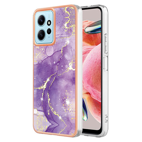 Silicone Candy Rubber Gel Fashionable Pattern Soft Case Cover YB5 for Xiaomi Redmi Note 12 4G Purple