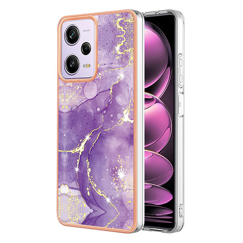 Silicone Candy Rubber Gel Fashionable Pattern Soft Case Cover YB5 for Xiaomi Redmi Note 12 Pro 5G Purple