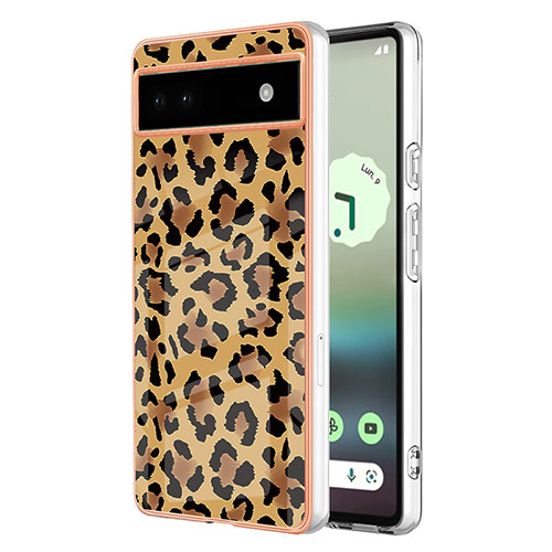 Silicone Candy Rubber Gel Fashionable Pattern Soft Case Cover YB6 for Google Pixel 6a 5G Brown