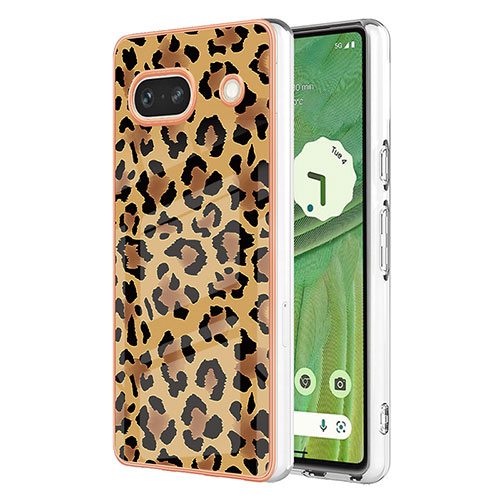 Silicone Candy Rubber Gel Fashionable Pattern Soft Case Cover YB6 for Google Pixel 7a 5G Brown