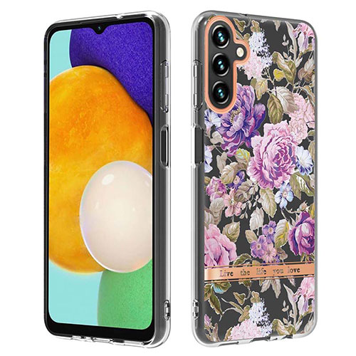 Silicone Candy Rubber Gel Fashionable Pattern Soft Case Cover YB6 for Samsung Galaxy A34 5G Clove Purple