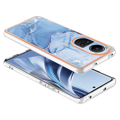 Silicone Candy Rubber Gel Fashionable Pattern Soft Case Cover YB7 for Oppo Reno10 5G Blue