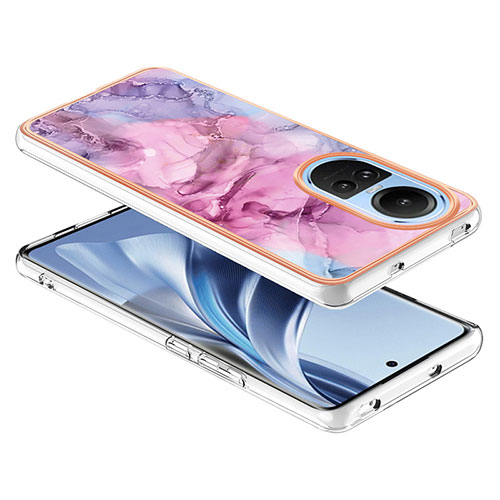 Silicone Candy Rubber Gel Fashionable Pattern Soft Case Cover YB7 for Oppo Reno10 Pro 5G Pink