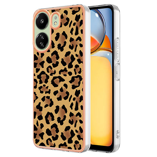 Silicone Candy Rubber Gel Fashionable Pattern Soft Case Cover YB8 for Xiaomi Redmi 13C Brown