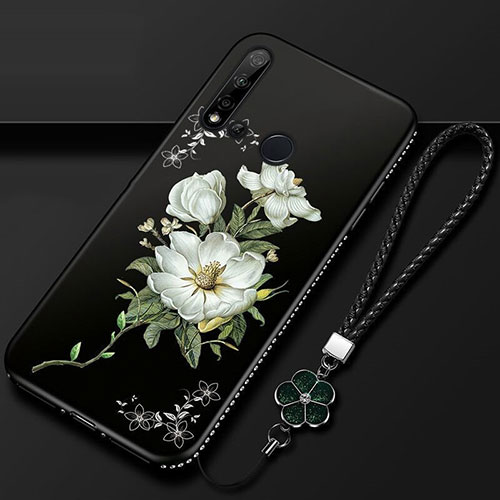 Silicone Candy Rubber Gel Flowers Soft Case Cover for Huawei P20 Lite (2019) White