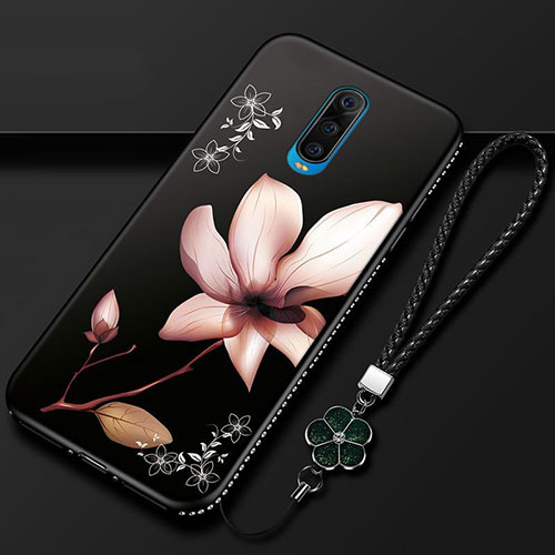 Silicone Candy Rubber Gel Flowers Soft Case Cover for Oppo R17 Pro Brown