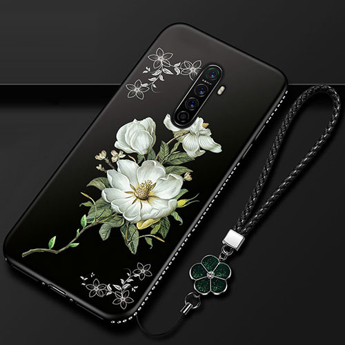 Silicone Candy Rubber Gel Flowers Soft Case Cover for Oppo Reno Ace White