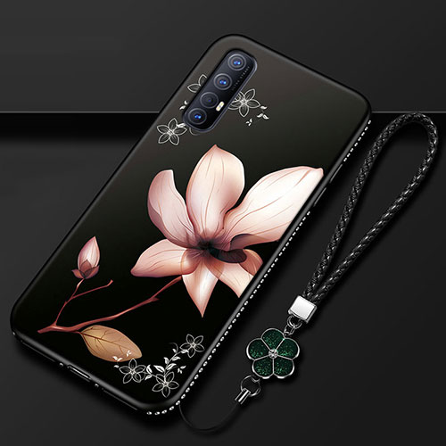 Silicone Candy Rubber Gel Flowers Soft Case Cover for Oppo Reno3 Pro Brown