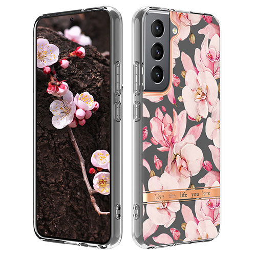 Silicone Candy Rubber Gel Flowers Soft Case Cover for Samsung Galaxy S21 5G Pink