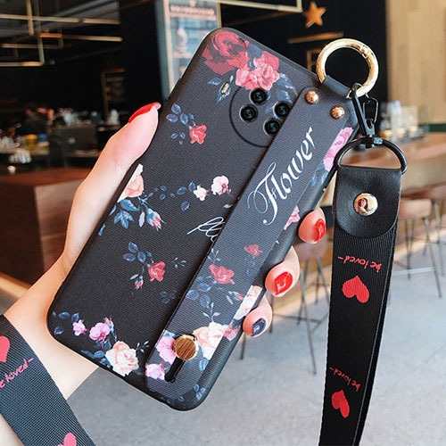 Silicone Candy Rubber Gel Flowers Soft Case Cover for Xiaomi Mi 10T Lite 5G Black