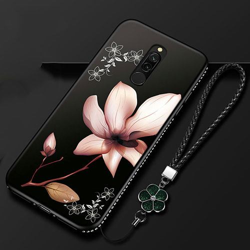 Silicone Candy Rubber Gel Flowers Soft Case Cover for Xiaomi Redmi 8 Brown