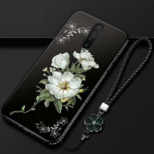 Silicone Candy Rubber Gel Flowers Soft Case Cover for Xiaomi Redmi K30 4G White