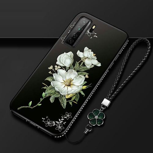 Silicone Candy Rubber Gel Flowers Soft Case Cover K02 for Huawei P40 Lite 5G White