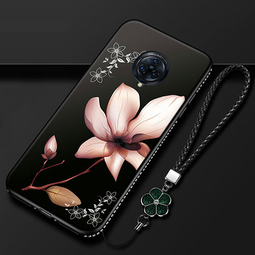 Silicone Candy Rubber Gel Flowers Soft Case Cover S01 for Vivo Nex 3S Brown