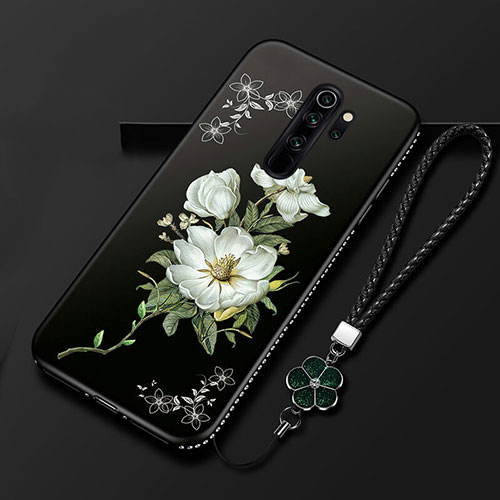 Silicone Candy Rubber Gel Flowers Soft Case Cover S01 for Xiaomi Redmi Note 8 Pro White